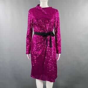 PRABAL GURUNG Size 6 Purple Polyester Sequined Open Back Dress